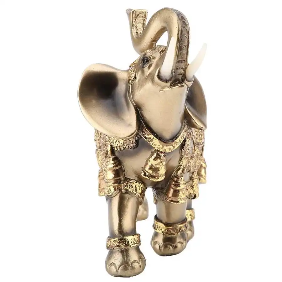 Estatua De Elefante Dorado: Símbolo De Suerte Formidable