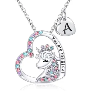 Imagen informativa: Collar de unicornio con letra inicial a la moda | Tiendafiable