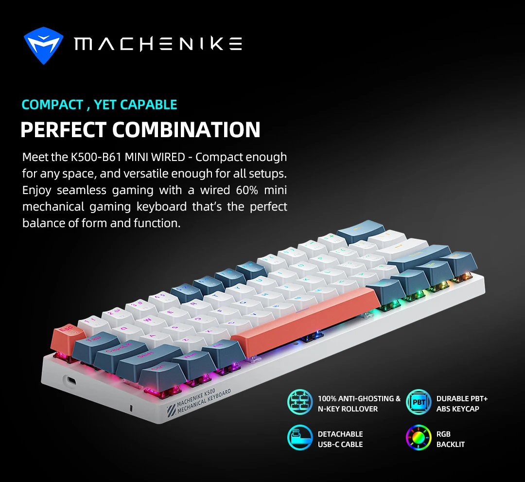 Hermoso Teclado Para Juegos Mecánico Machenike