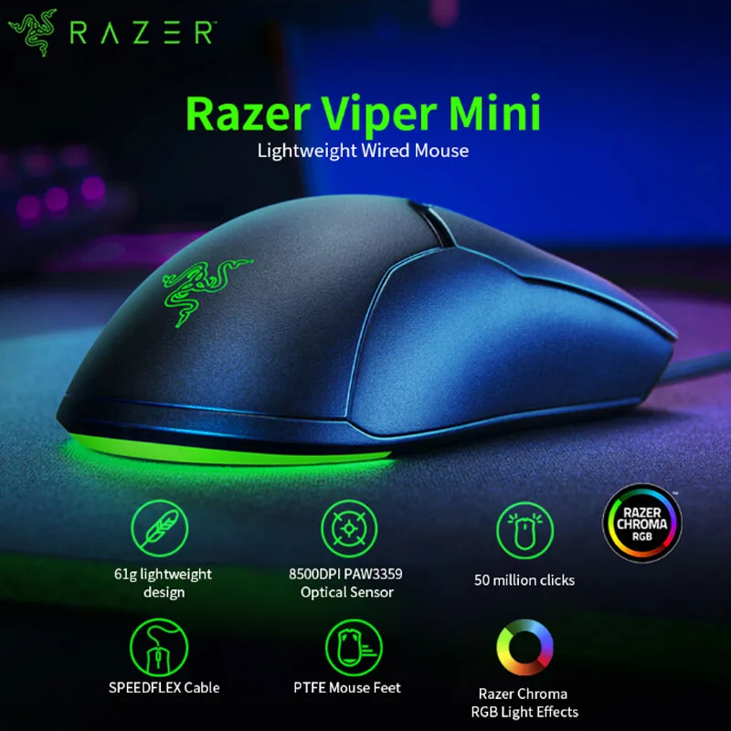 Perfecto Ratón Profesional Gamer Razer y Mejora el Juego