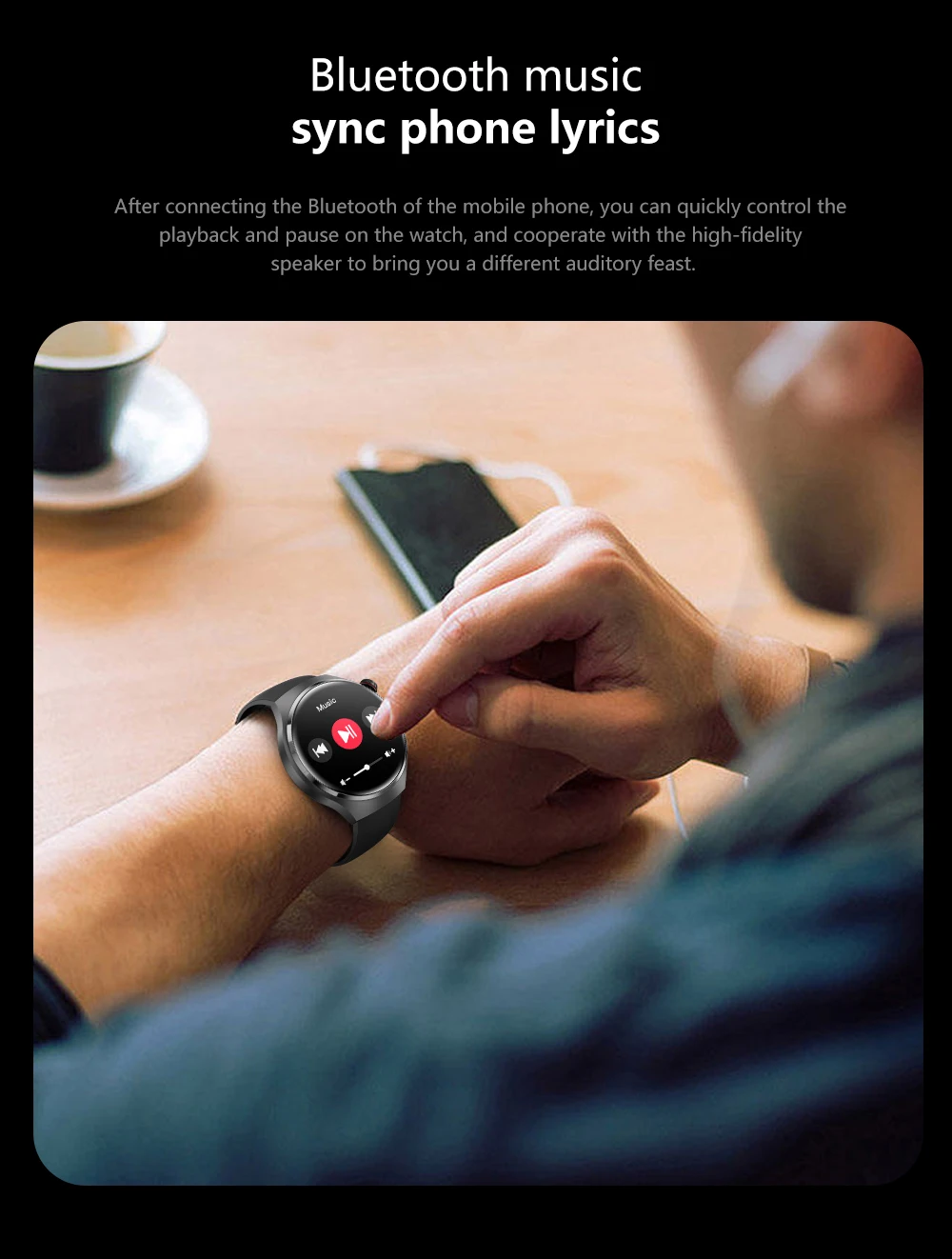 Cautivador Reloj Inteligente Resistente al Agua para Hombre