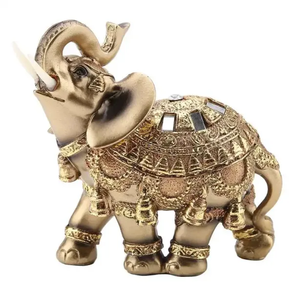 Imagen Informativa: Estatua De Elefante Dorado: Símbolo De Suerte Formidable | Tiendafiable