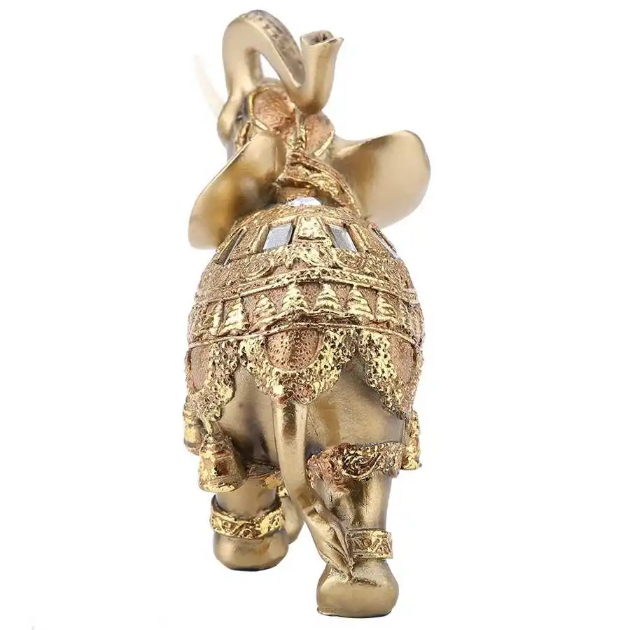 Estatua De Elefante Dorado: Símbolo De Suerte Formidable
