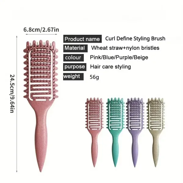 Imagen informativa: Cepillo de peinado Curl Define, cepillo para desenredar, peine de pelo rizado | Tiendafiable
