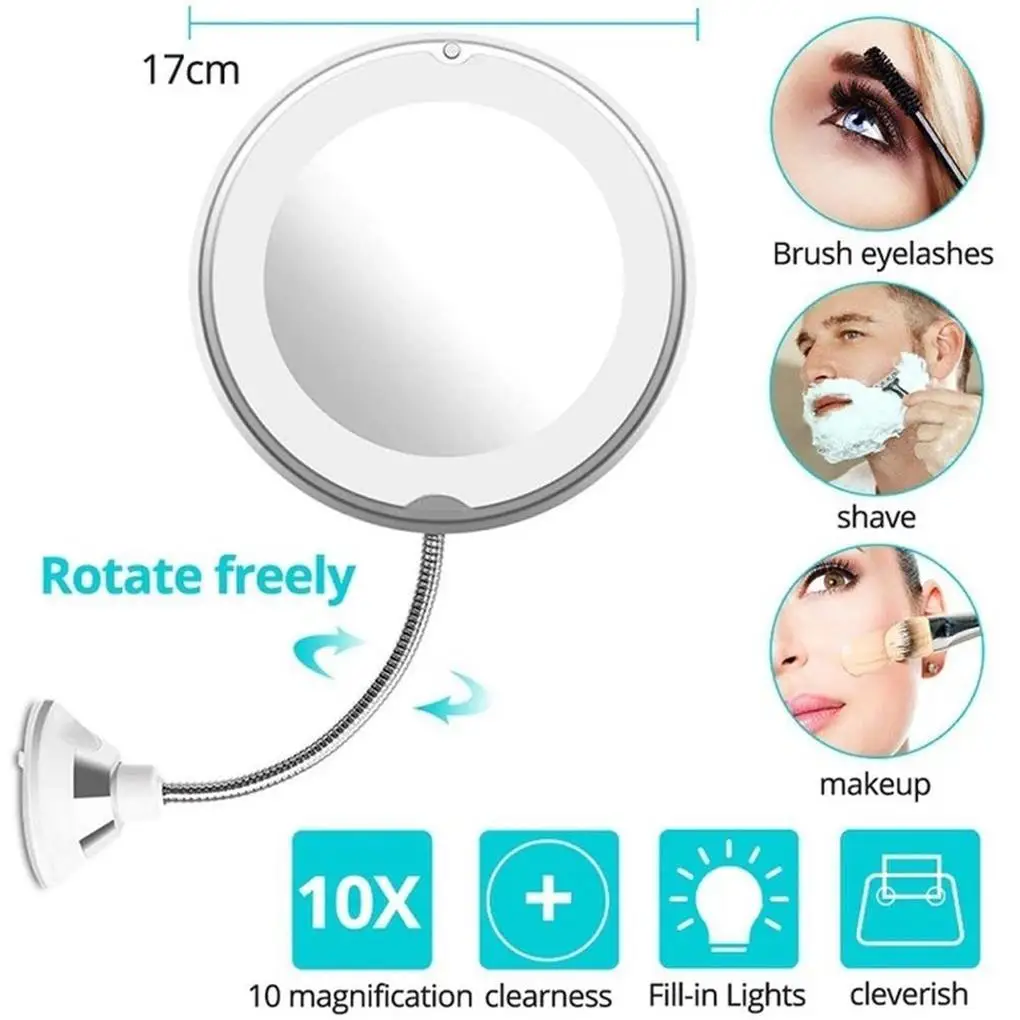 Fascinante Espejo De Tocador Flexible Con Luz Led