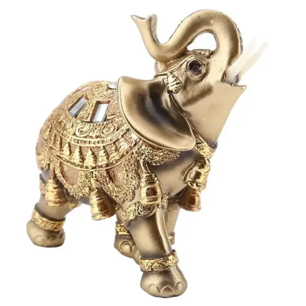 Imagen Informativa: Estatua De Elefante Dorado: Símbolo De Suerte Formidable | Tiendafiable