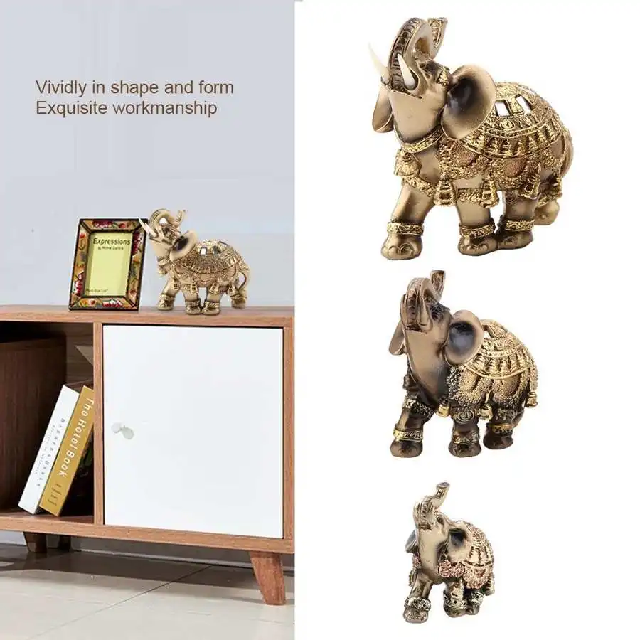 Estatua De Elefante Dorado: Símbolo De Suerte Formidable