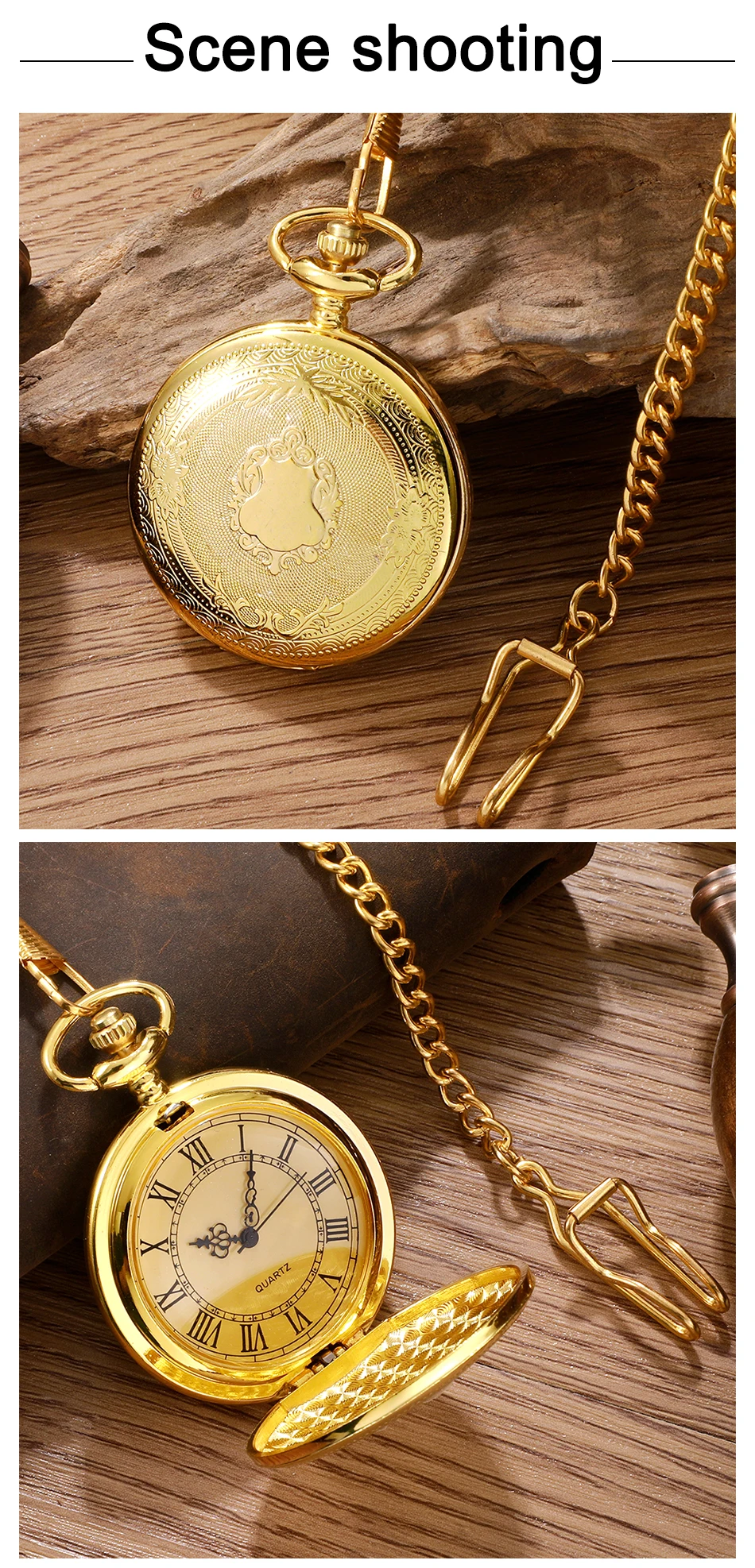 Elegante Reloj de Bolsillo de Cuarzo con Encanto de Números Romanos