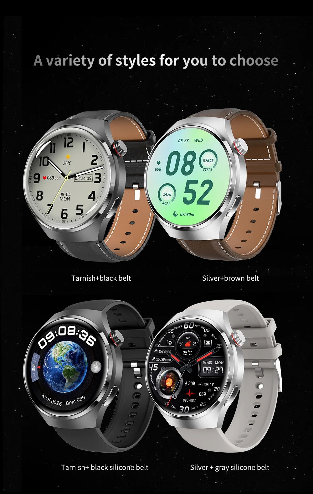 Cautivador Reloj Inteligente Resistente al Agua para Hombre