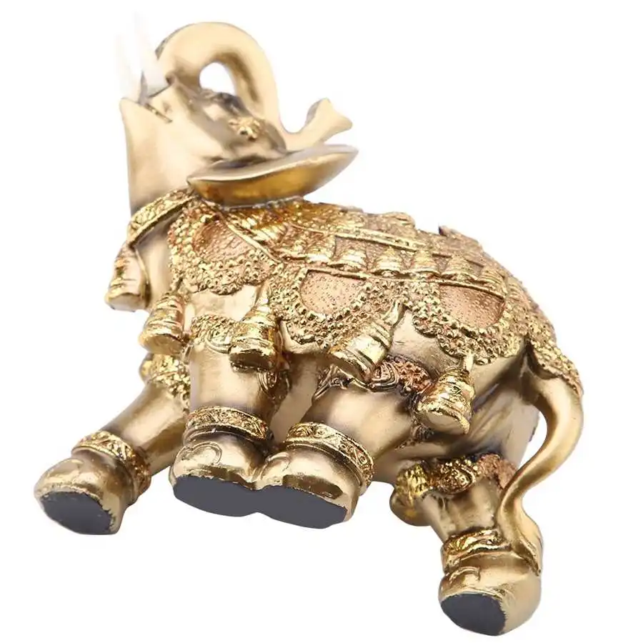 Estatua De Elefante Dorado: Símbolo De Suerte Formidable