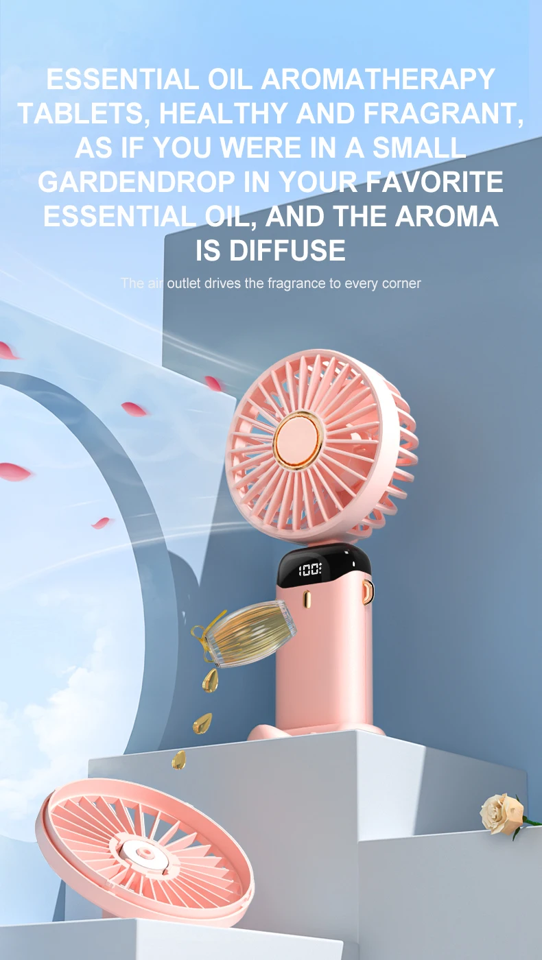 Ventilador portátil plegable extraordinariamente eficaz