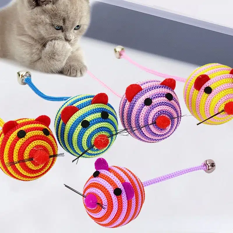 Fascinante Juguete Para Gatos Duradero De Nailon A Rayas