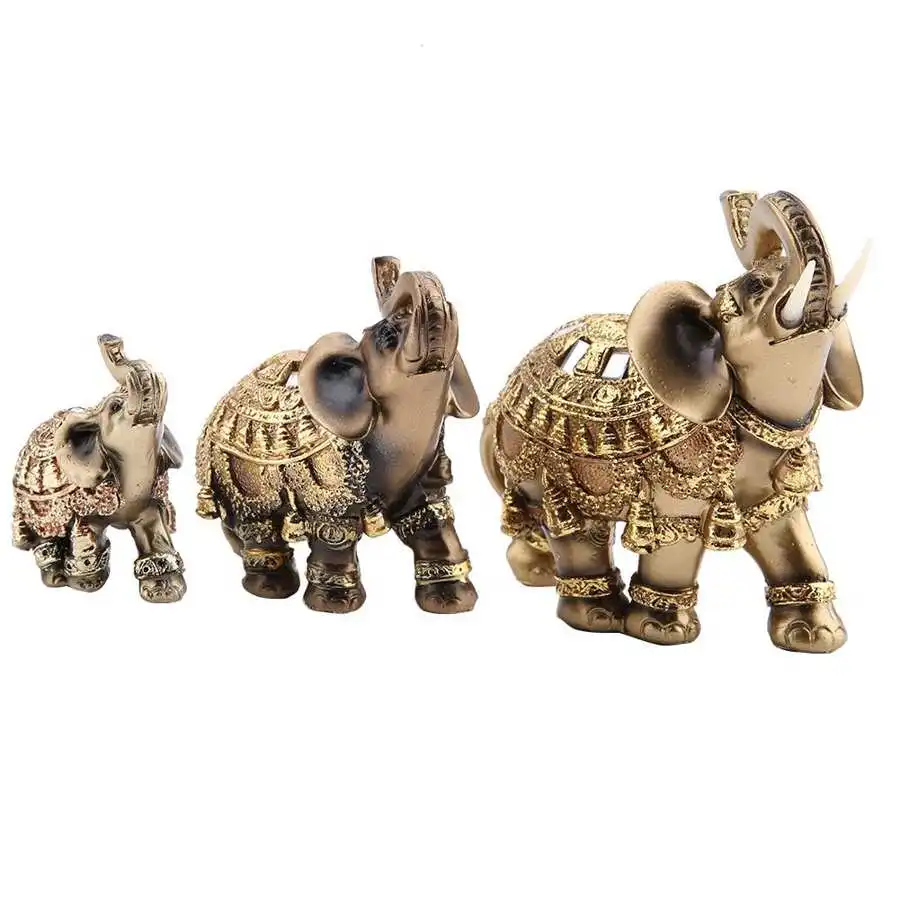 Estatua De Elefante Dorado: Símbolo De Suerte Formidable