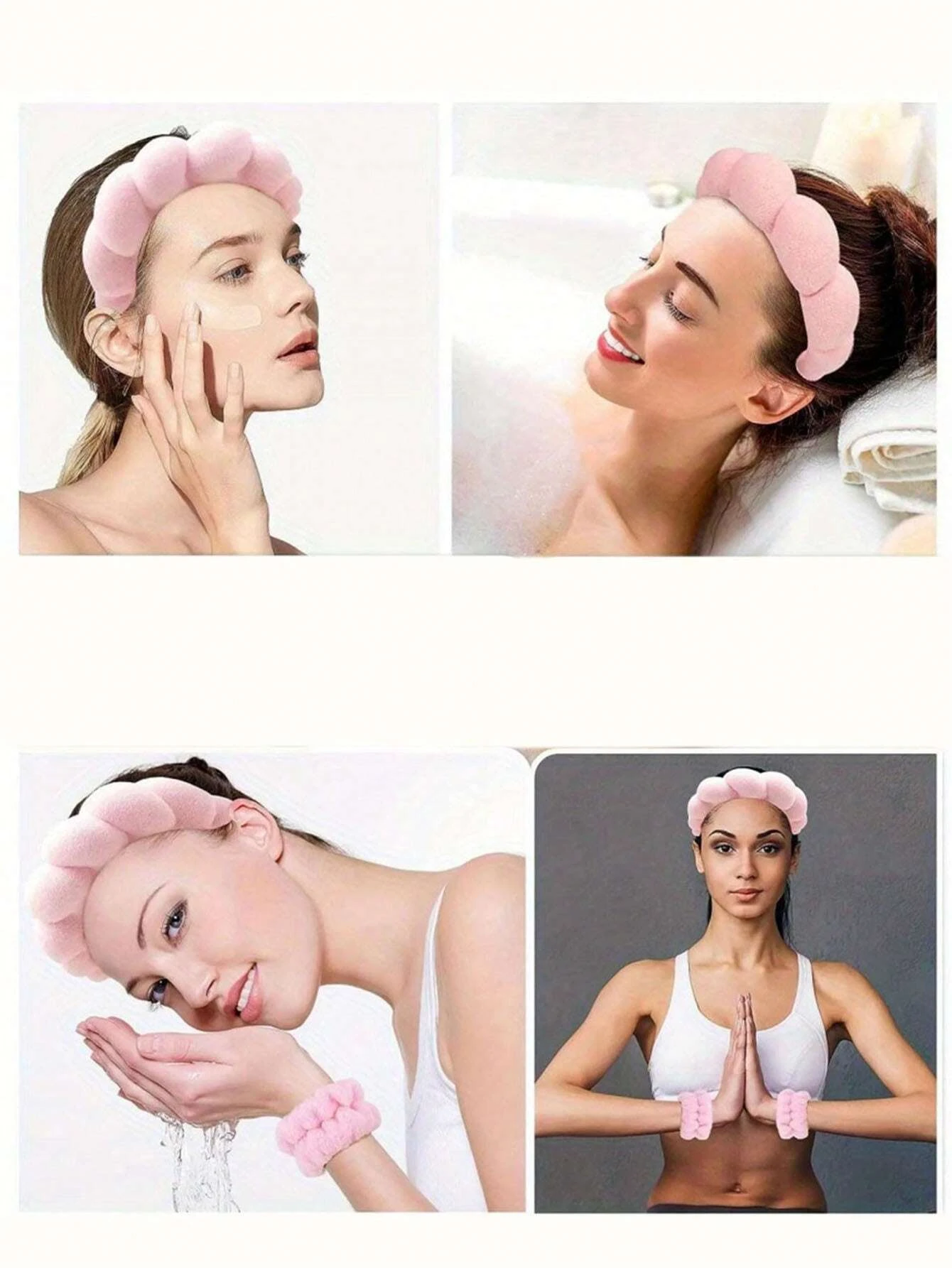 Set de diadema y muñequera spa: lujo y confort en cada detalle.